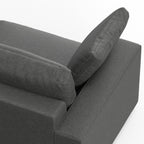 96" Gray Fabric Sofa With Brown Legs  Warm Home View