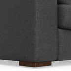 96" Gray Fabric Sofa With Brown Legs  Warm Home View