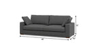96" Gray Fabric Sofa With Brown Legs  Warm Home View