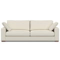 96" Cream Fabric Sofa With Brown Legs  Warm Home View