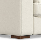 96" Cream Fabric Sofa With Brown Legs  Warm Home View