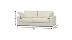 96" Cream Fabric Sofa With Brown Legs  Warm Home View