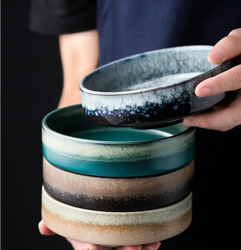 Creative Glazed Ceramic Dinnerware Set (Large Bowls)  Warm Home View