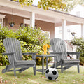 Wooden Folding Adirondack Chair Set - Grey Cedar, 2-Piece  Warm Home View