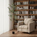 Set Of Two 84" Green Artificial Olive Trees in a Black Pot  Warm Home View