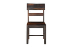 Seven Piece Brown and Black Solid Wood Dining Set with Six Chairs and One Bench  Warm Home View