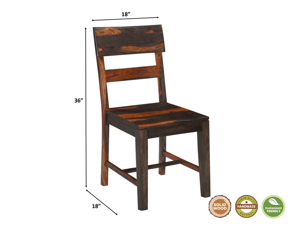Brown Solid Wood 7pc Dining Set with Double Pedestal Table, 6 Chairs, and Bench  Warm Home View