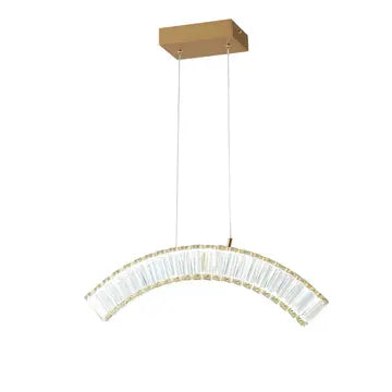 Sanford Brushed Gold Chandelier - 1 Light  Warm Home View