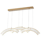 Sanford Brushed Gold Chandelier - 3 Lights  Warm Home View