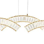 Sanford Brushed Gold Chandelier - 3 Lights  Warm Home View