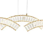 Sanford Brushed Gold Chandelier - 3 Lights  Warm Home View
