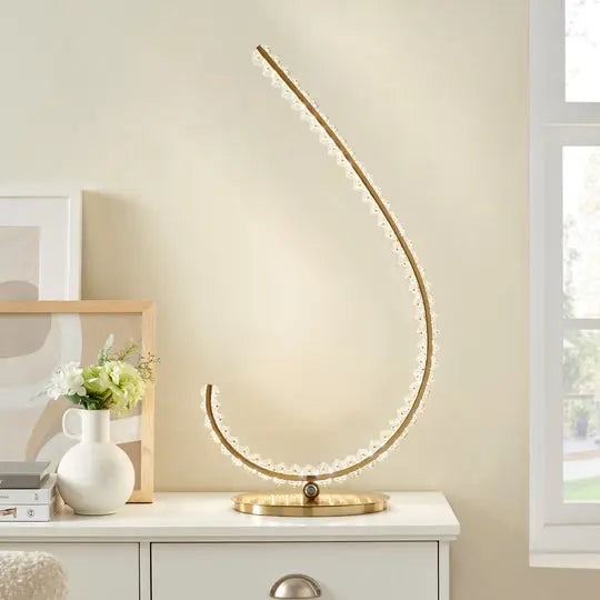 Grace Crystal 16W Table Lamp // Touch & Dimmable (L Gold)  Warm Home View