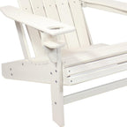 Set of Two White Heavy Duty Plastic Outdoor Adirondack Chairs  Warm Home View