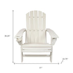 Set of Two White Heavy Duty Plastic Outdoor Adirondack Chairs  Warm Home View
