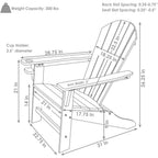 Set of Two White Heavy Duty Plastic Outdoor Adirondack Chairs  Warm Home View