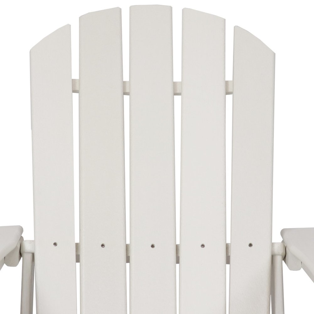 Set of Two White Heavy Duty Plastic Outdoor Adirondack Chairs  Warm Home View