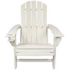 Set of Two White Heavy Duty Plastic Outdoor Adirondack Chairs  Warm Home View