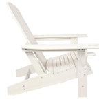 Set of Two White Heavy Duty Plastic Outdoor Adirondack Chairs  Warm Home View