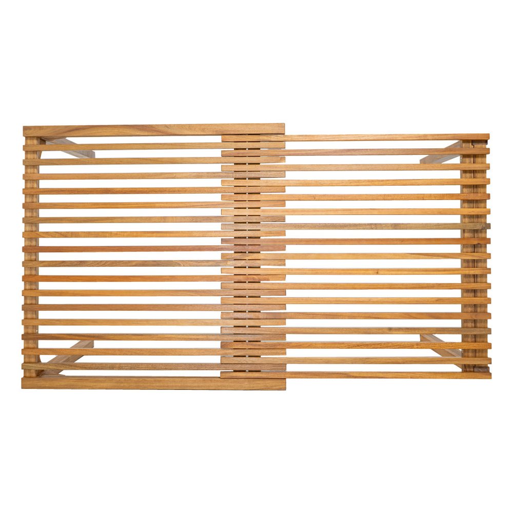 60" Natural Solid Wood Extendable Outdoor Dining Table  Warm Home View