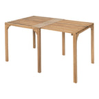60" Natural Solid Wood Extendable Outdoor Dining Table  Warm Home View