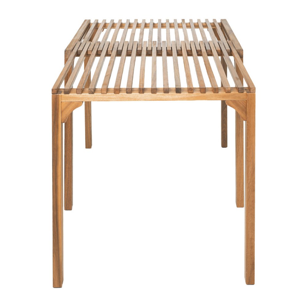 60" Natural Solid Wood Extendable Outdoor Dining Table  Warm Home View