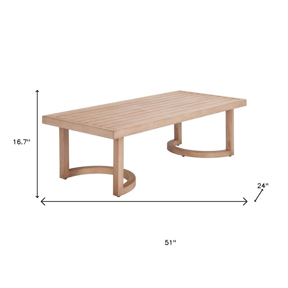 51" Brown Aluminum Outdoor Coffee Table  Warm Home View