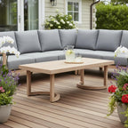 51" Brown Aluminum Outdoor Coffee Table  Warm Home View