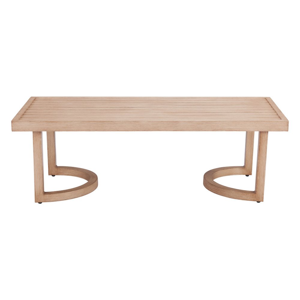 51" Brown Aluminum Outdoor Coffee Table  Warm Home View