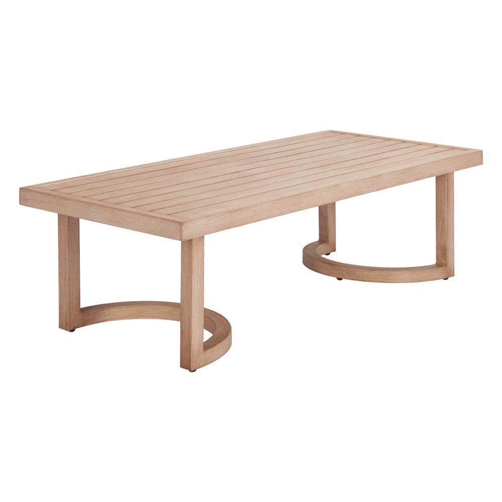 51" Brown Aluminum Outdoor Coffee Table  Warm Home View
