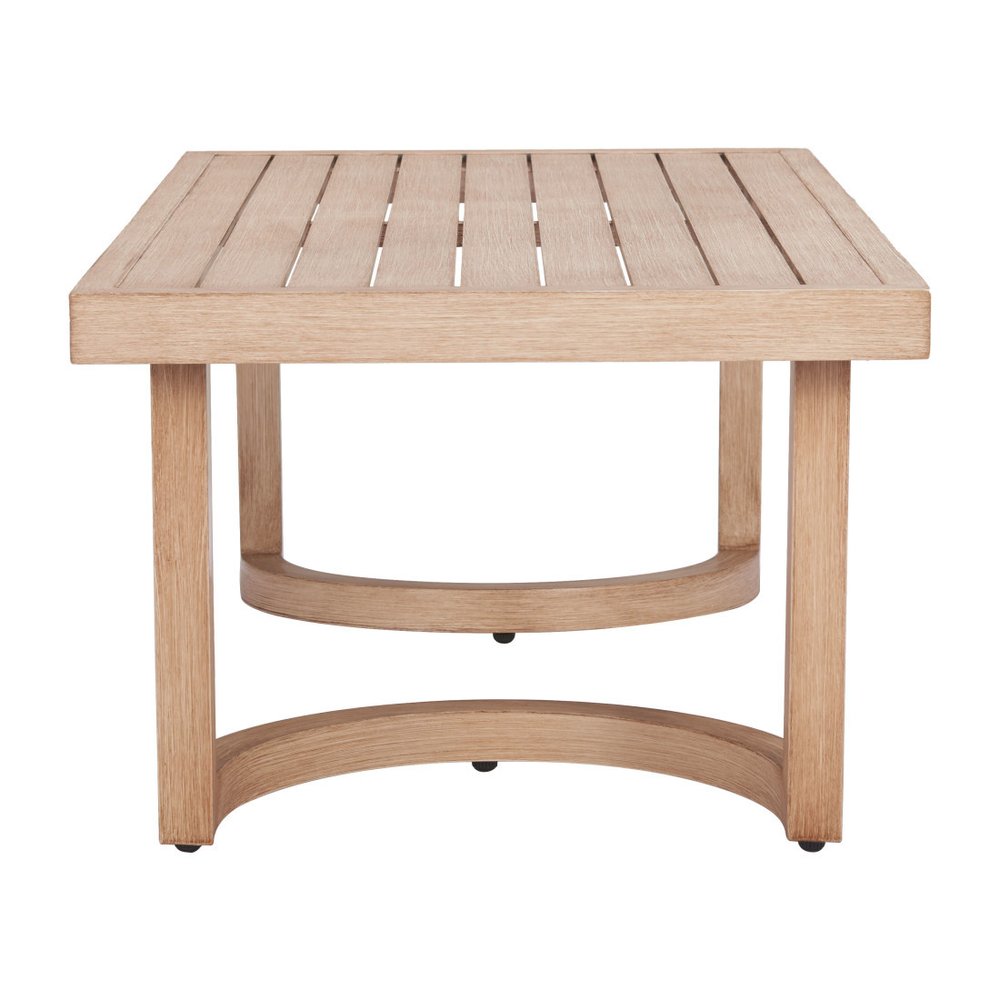 51" Brown Aluminum Outdoor Coffee Table  Warm Home View