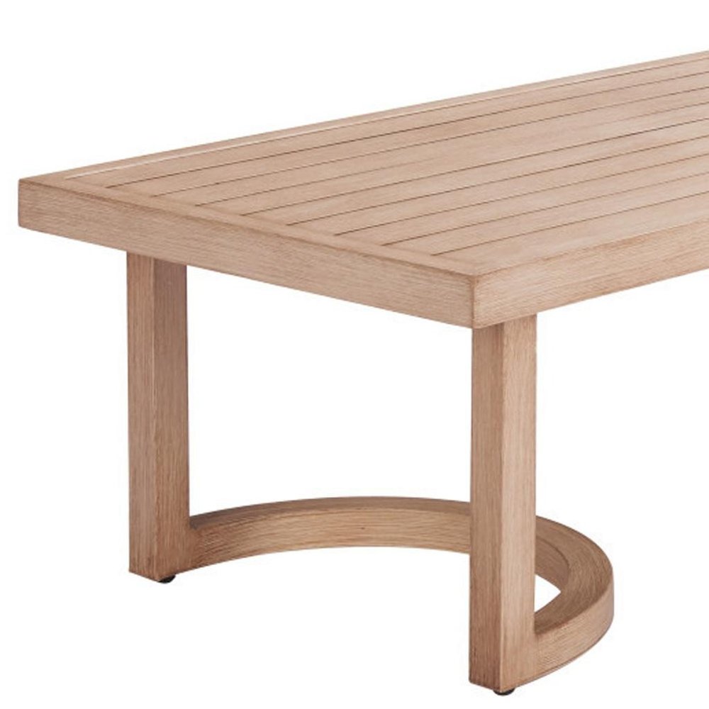 51" Brown Aluminum Outdoor Coffee Table  Warm Home View