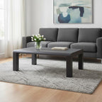 48" Black Aluminum Outdoor Coffee Table  Warm Home View