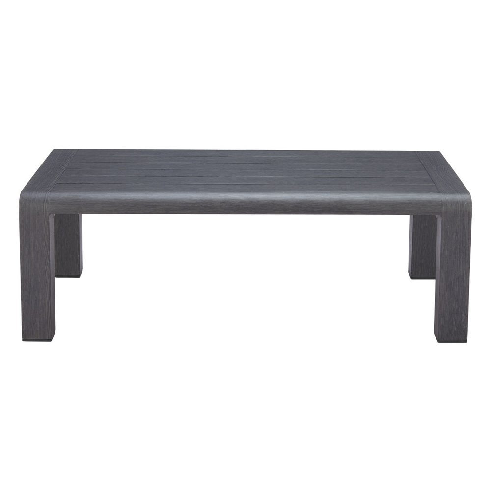 48" Black Aluminum Outdoor Coffee Table  Warm Home View