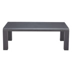 48" Black Aluminum Outdoor Coffee Table  Warm Home View