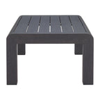 48" Black Aluminum Outdoor Coffee Table  Warm Home View