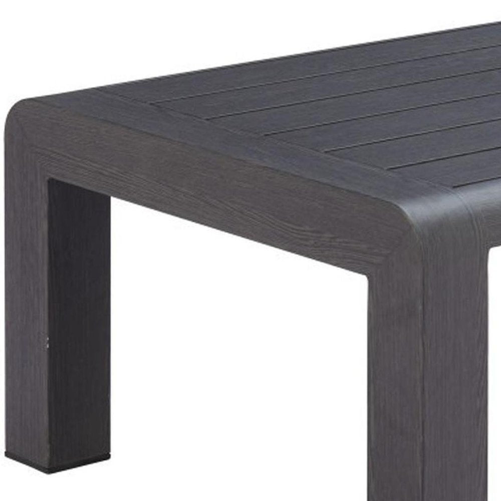 48" Black Aluminum Outdoor Coffee Table  Warm Home View