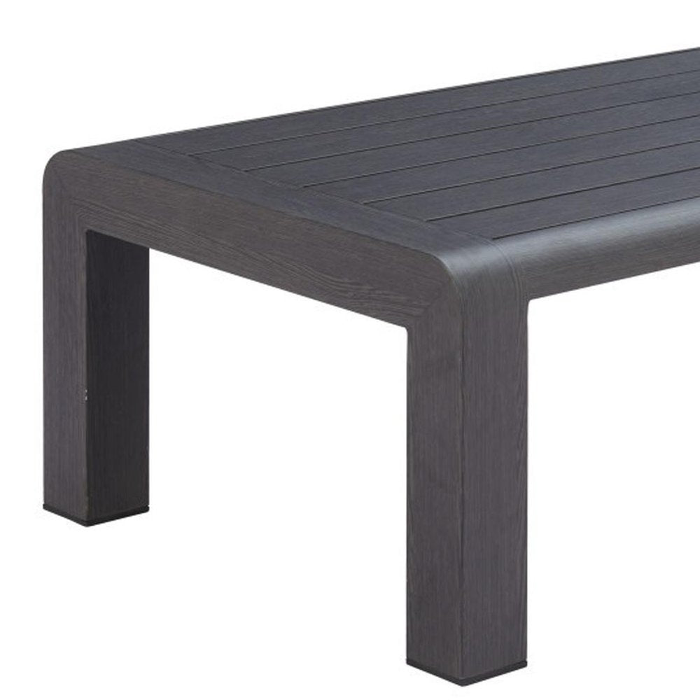 48" Black Aluminum Outdoor Coffee Table  Warm Home View