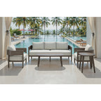 43" Brown Aluminum Outdoor Coffee Table  Warm Home View