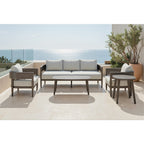 43" Brown Aluminum Outdoor Coffee Table  Warm Home View
