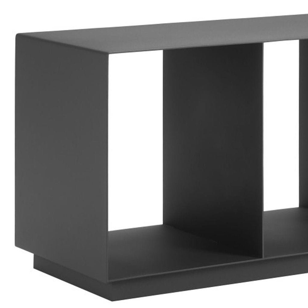 36" Charcoal Aluminum Outdoor Coffee Table  Warm Home View