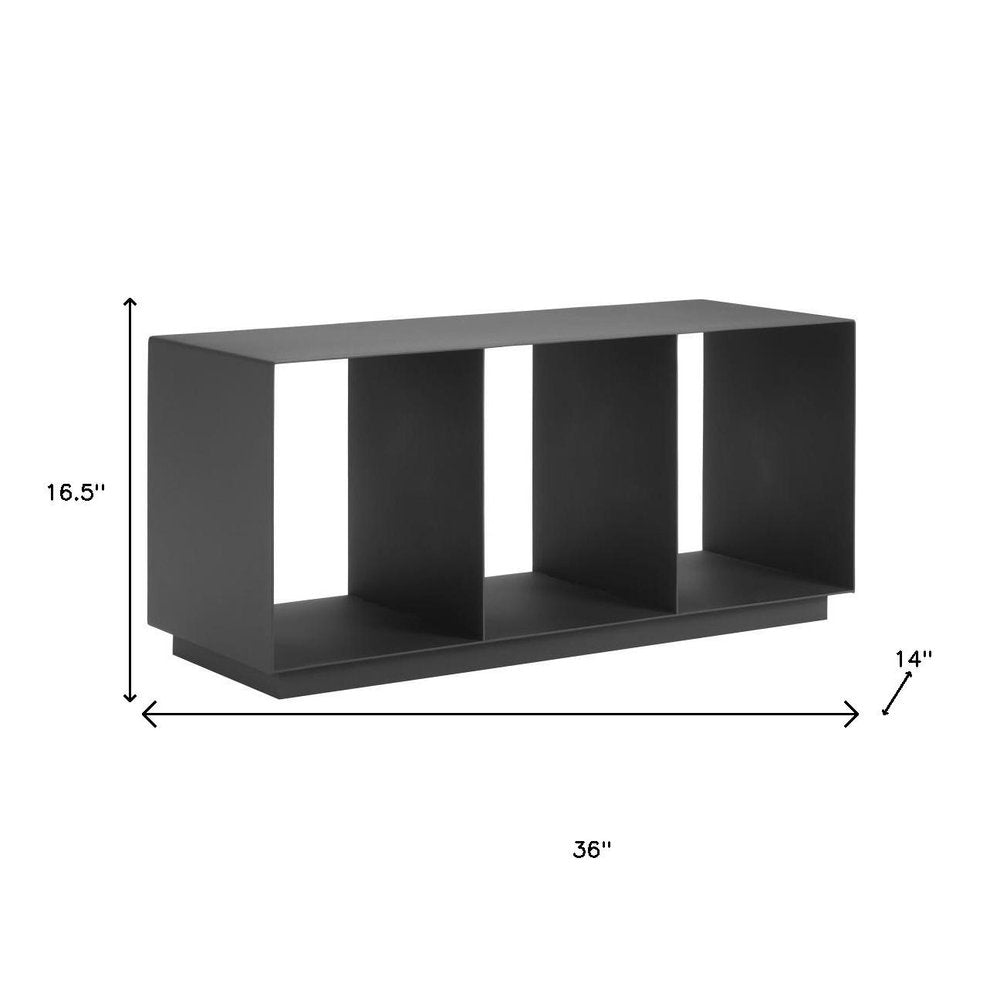 36" Charcoal Aluminum Outdoor Coffee Table  Warm Home View