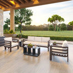 36" Charcoal Aluminum Outdoor Coffee Table  Warm Home View