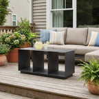 36" Charcoal Aluminum Outdoor Coffee Table  Warm Home View