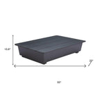 50" Black Aluminum Outdoor Coffee Table  Warm Home View