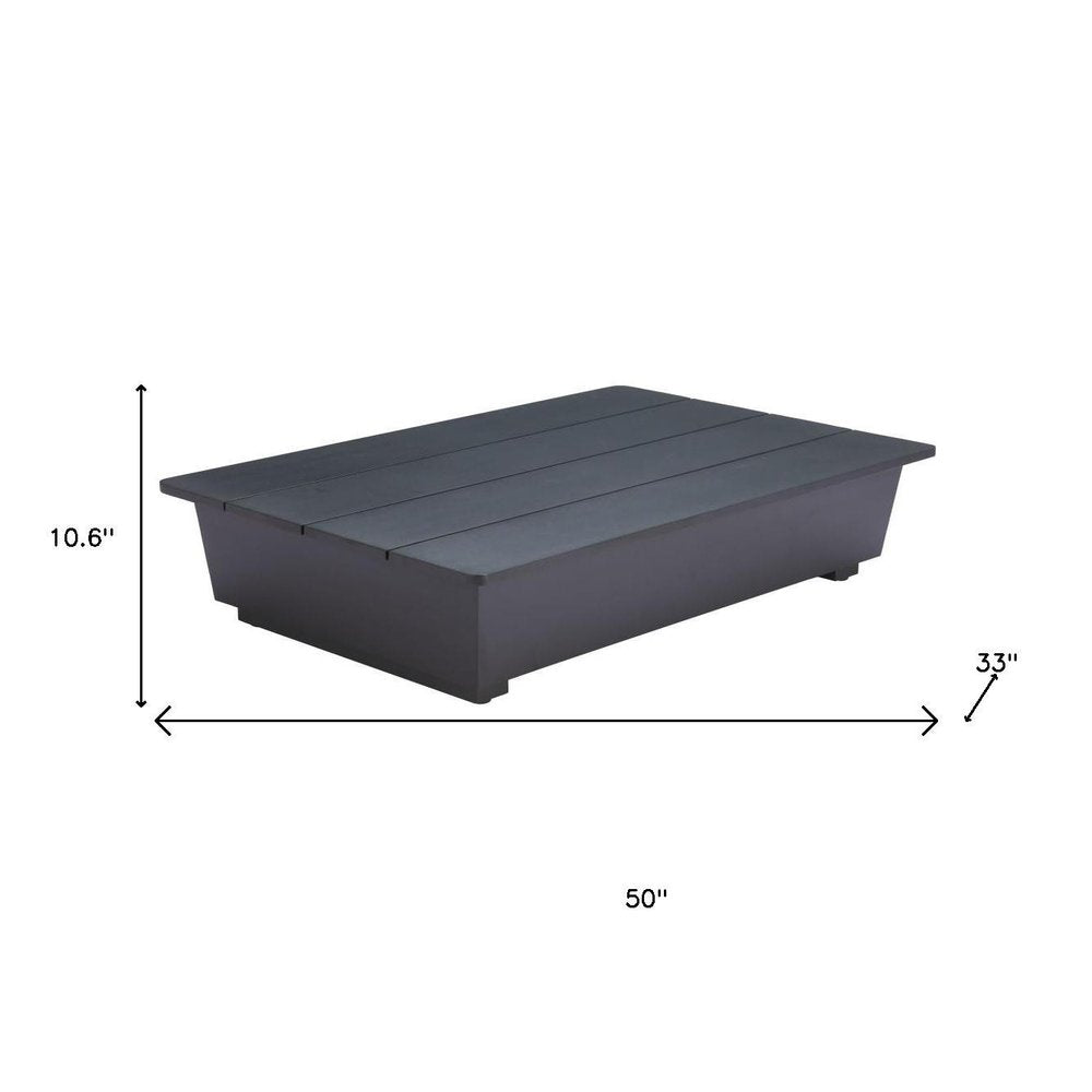 50" Black Aluminum Outdoor Coffee Table  Warm Home View