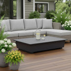 50" Black Aluminum Outdoor Coffee Table  Warm Home View