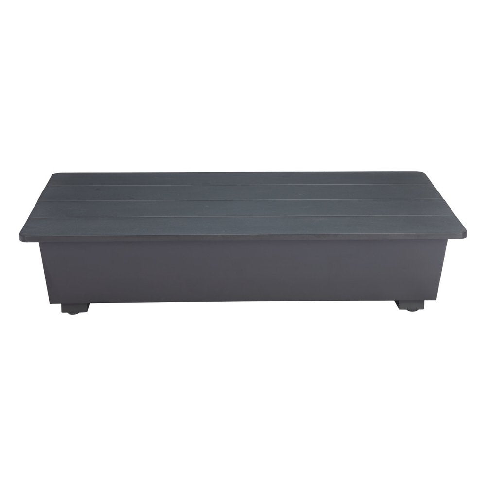 50" Black Aluminum Outdoor Coffee Table  Warm Home View