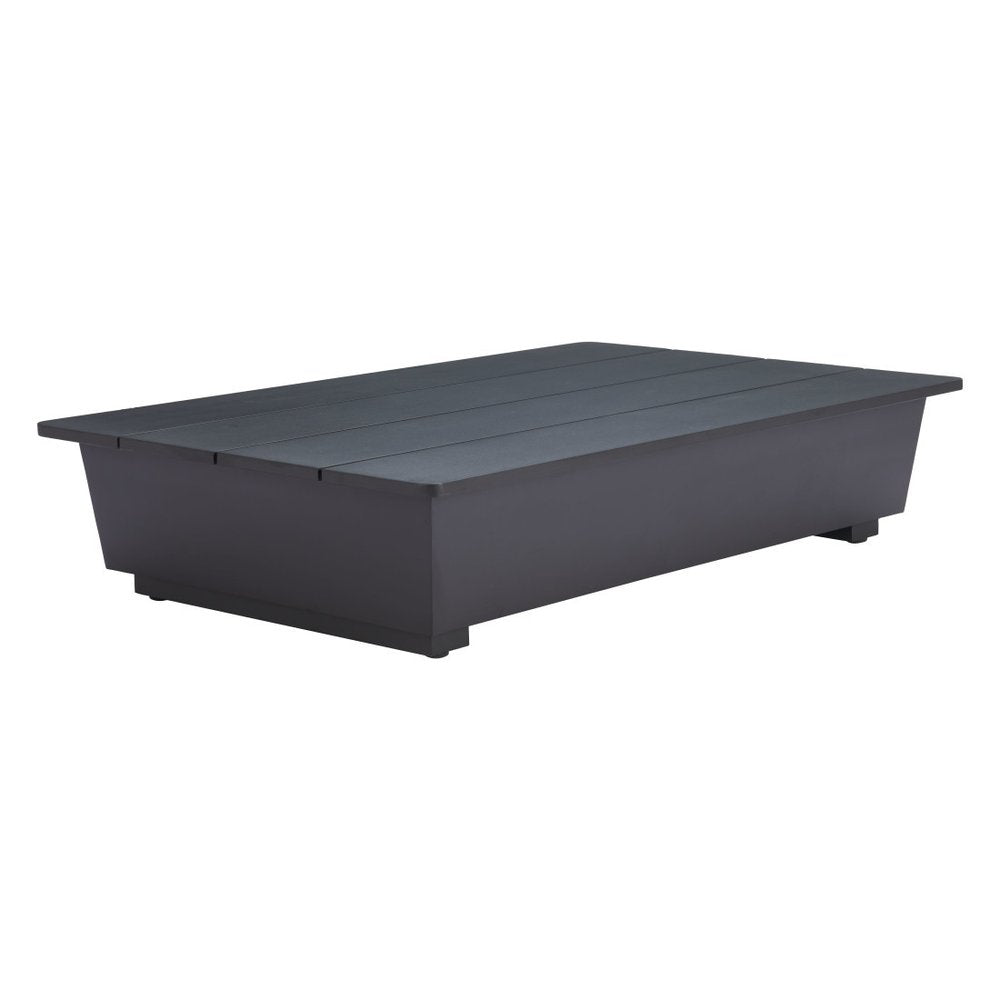 50" Black Aluminum Outdoor Coffee Table  Warm Home View