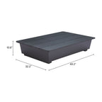 50" Black Aluminum Outdoor Coffee Table  Warm Home View