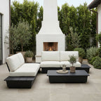 50" Black Aluminum Outdoor Coffee Table  Warm Home View